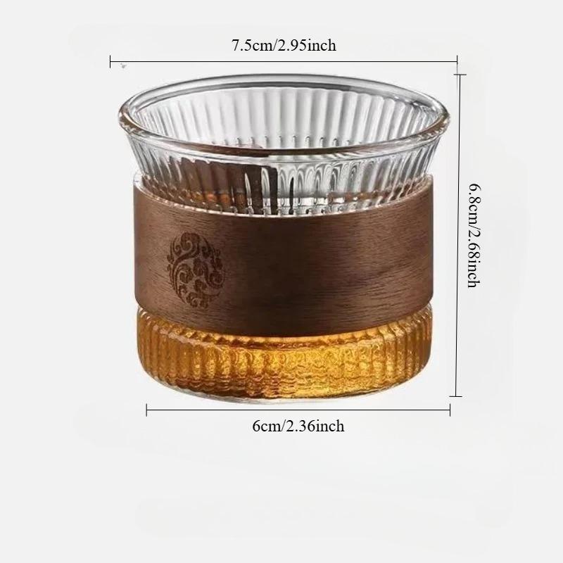 1pc Glass Coffee Mug Japanese Style Walnut Cup SleeveTransparent Kawaii Cup Coffeeware Beautiful Tea Mugs Beer Mug Cute Mug