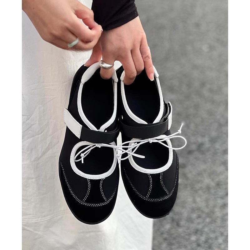 Shallow Bow Mary Jane Women 2025 New Fashion Versatile Velcro Casual Sneakers