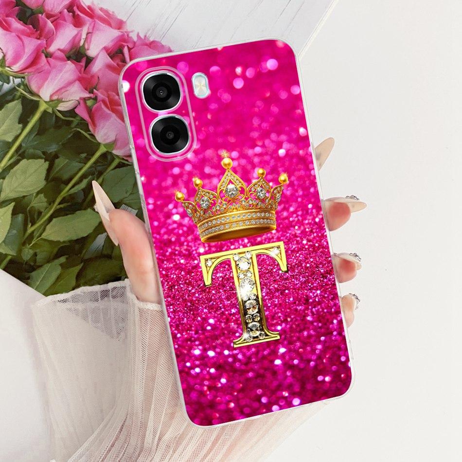 For OPPO A6X A6 A6T Pro 4G 5G Fashion Crown Letter Phone Case For Oppo A6x A 6 A6T Pro 4G Soft Silicone TPU Cases