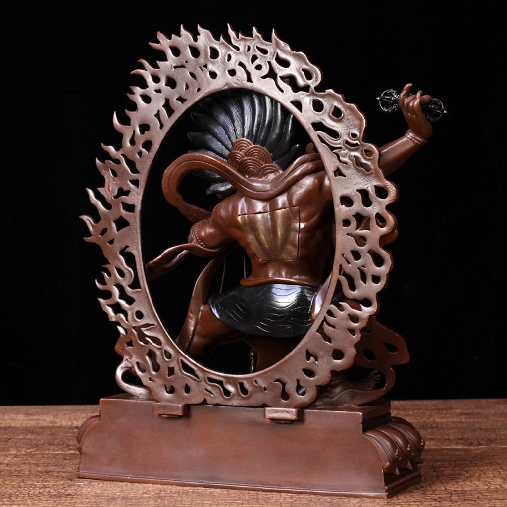 Socha Buddhy Gongen stojící Hněvivá forma Vyrobeno z mosazi Tibetský buddhismus Figurka Socha boha Umělecké dílo Vyrobeno z mědi Buddhistický oltář Socha Buddhy