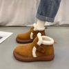 Fleece, thickened and ugly, cute non-slip bread cotton shoes, tide winter 2025 new Northeast thick-soled snow boots women's models
