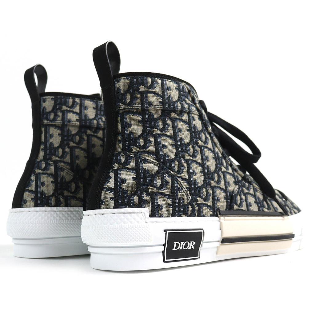 Pristine DIOR High cut sneakers B23 Oblique Logo Black beige mens 43 3SH126ZSA  Used