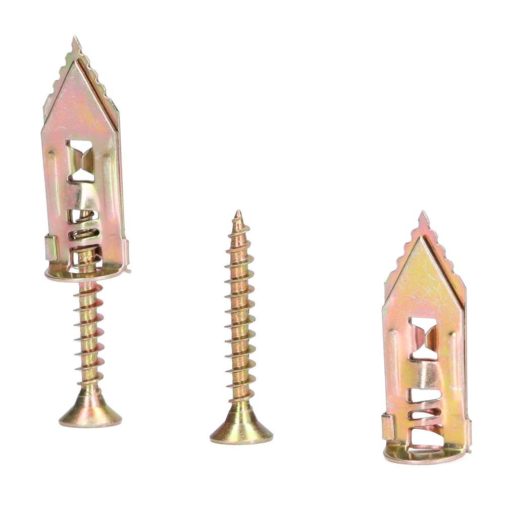 40pcs Upgraded Drywall Anchors Zinc Plated Steel Screw Anchor Metal Anchors Wall Hanging