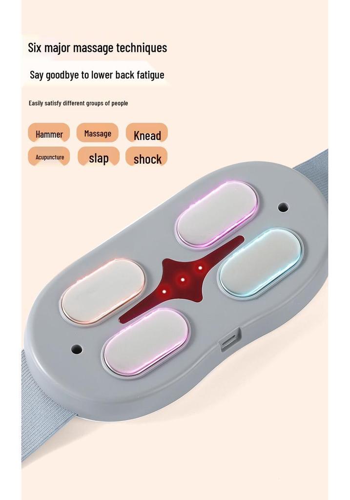 Portable Heated Waist Massage Belt with Vibration and Kneading