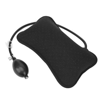 Inflatable Lumbar Support Pillow Manual Press Type Adjustable Lower Back Cushion for Car Travel Office Black