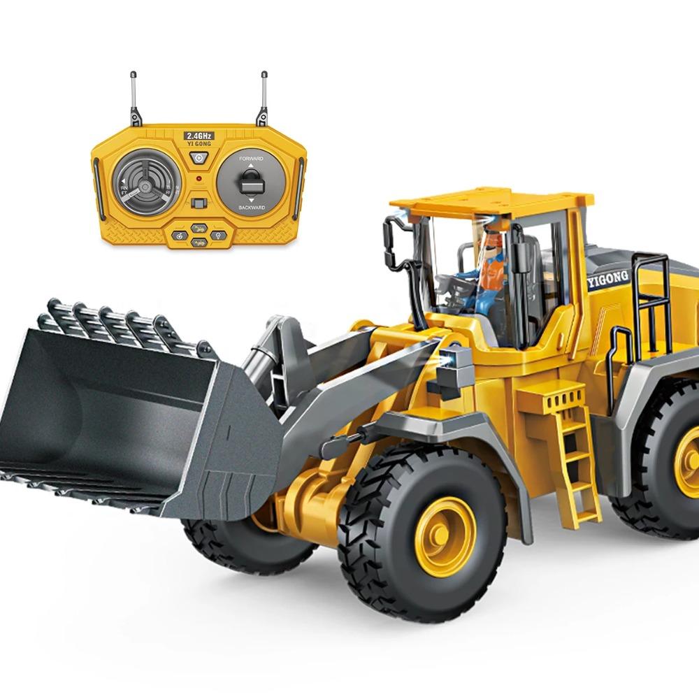 2.4G Remote Controlled Bulldozer Nine Channel Loading Vehicle Simulation Excavation Engineering Gifts for 6+ Children