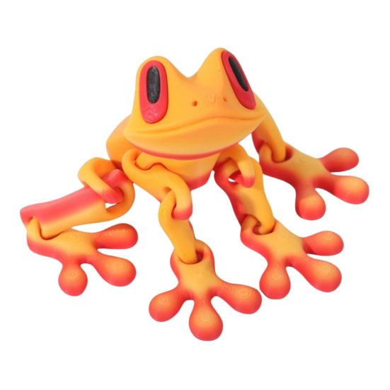 3D Printed Magnetic Frog Toy Movable Joints Frog Fridge Magnet Articulated Poseable Frog Model