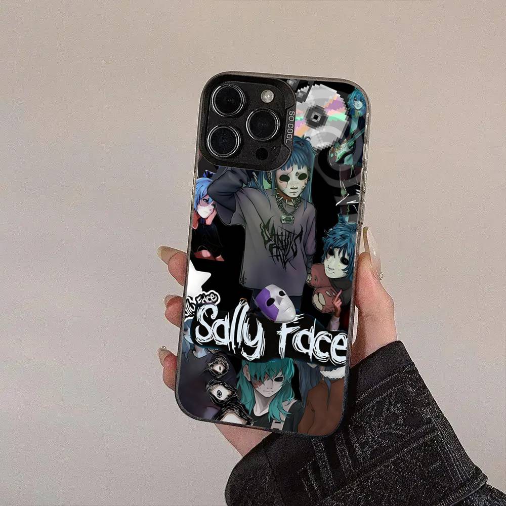 

Fashion S-Sally Face Thriller Game Silver Plated Inside Phone Case For IPhone 17 16 15 14 11 12 13 Pro Max Plus X XR XS Max iPhone 15 Plus