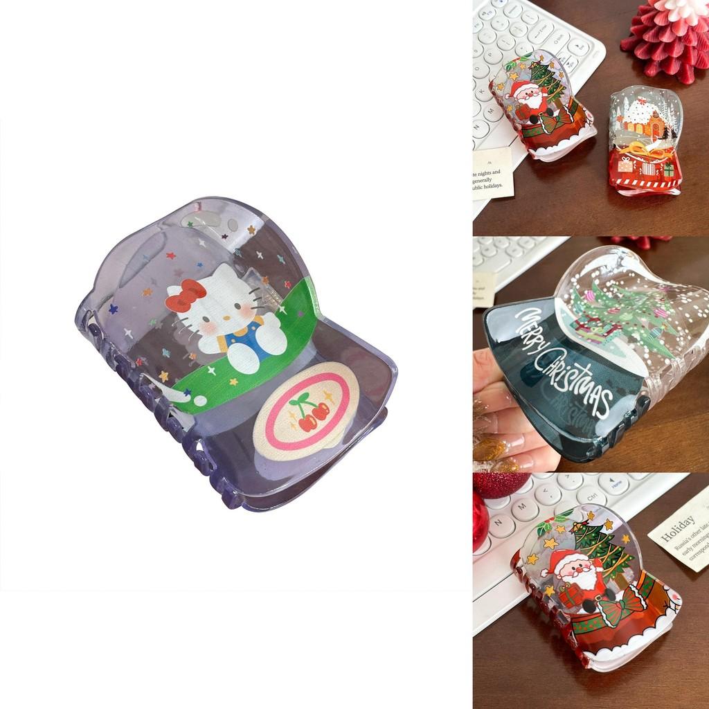 Fun And Festive Acrylic Hair Clips Featuring Cute Christmas Characters For Women