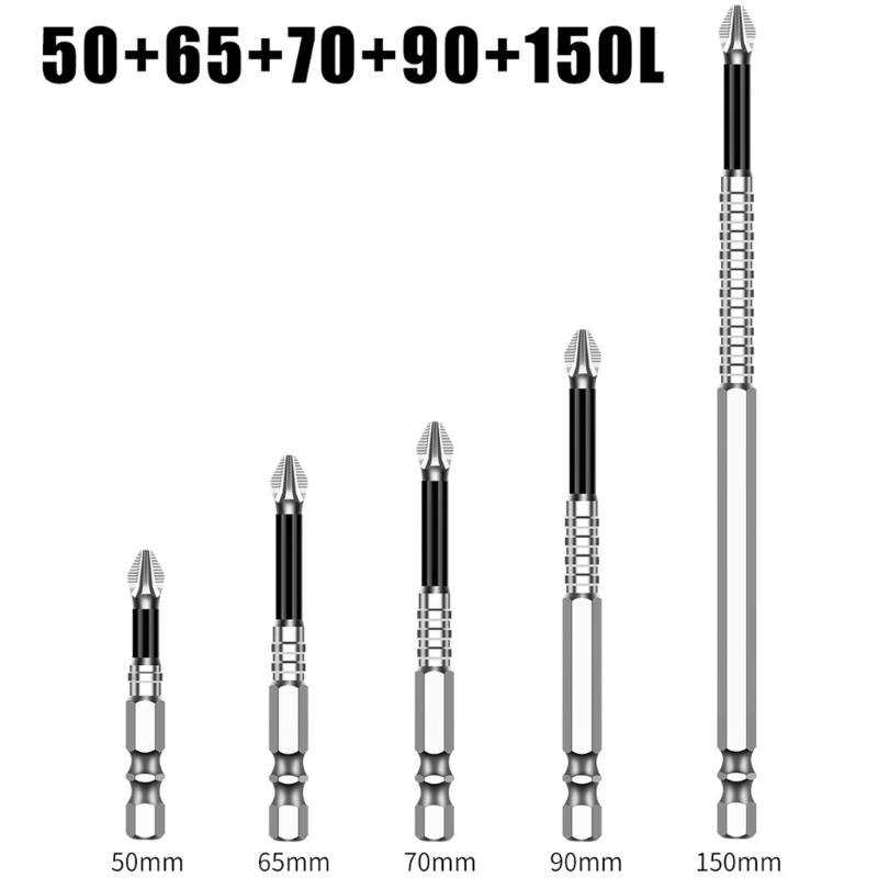 6Pcs/pack High Strength Alloy Steel Screwdriver Bits Set Rust Resistant for Furniture Assembly and Various Repair Needs