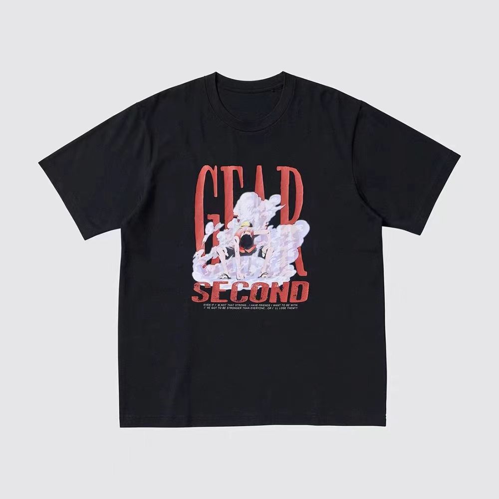 Miniso Summer Cotton One Piece  Anime Personality Print Heavyweight Ut Co Branded Handsome Cartoon Mens and Womens TShirt