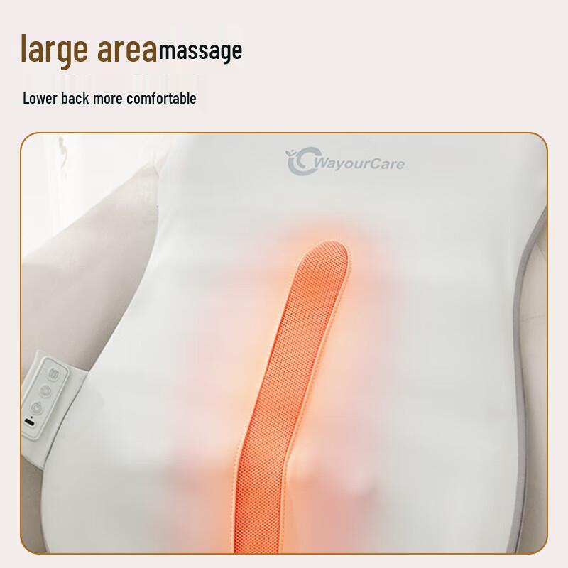 WayourCare Heated Full Back & Lumbar Massager Cushion F922