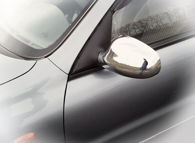 Kryty na zrcadla (2 ks) Leštěná nerezová ocel pro Daewoo Lanos