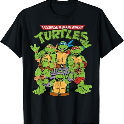 Teenage Mutant Ninja Turtles Classic Retro Logo Short Sleeve Tee-Shirt