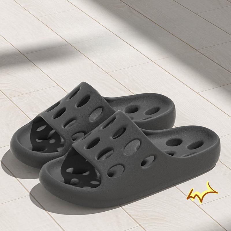 

Парные тапочки для ванной комнаты для мужчин и женщин, нескользящие летние туфли для ванной и душа, подошва из ПВХ, удобные домашние тапочки 44-45 темно-серого