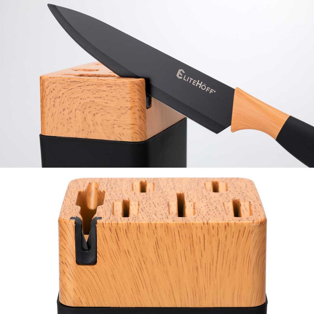 Kitchen Knife Set In A Stand With Sharpener E-6266