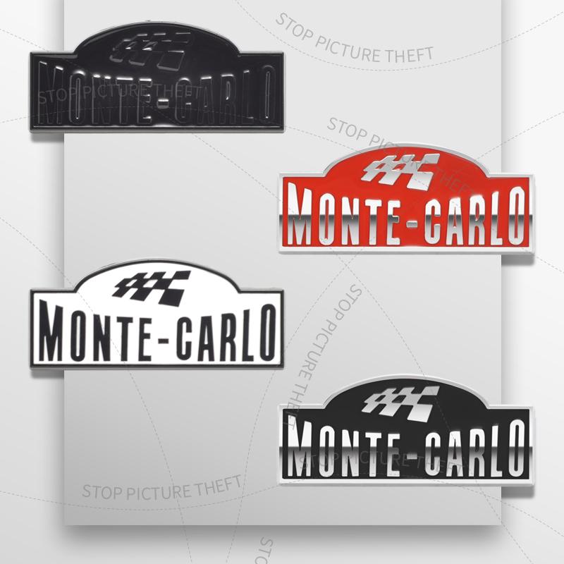 1Pc 3D Metal Monte Carlo Logo Grille Emblem Badge Car Rear Tail Bumper Trunk Sticker For Octavia Fabia Kodiaq Yeti Superb