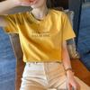 Women Summer Casual Short Sleeve O Neck Fashion Letter Printed Loose T Shirt Top