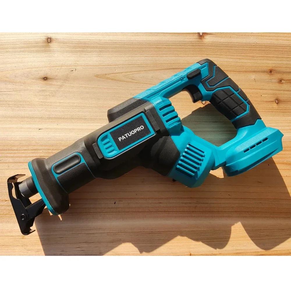 New Cordless Reciprocating Saw for Wood and Metal Cutting with 4 Blades Compatible with Makita 18V Battery No Battery Included