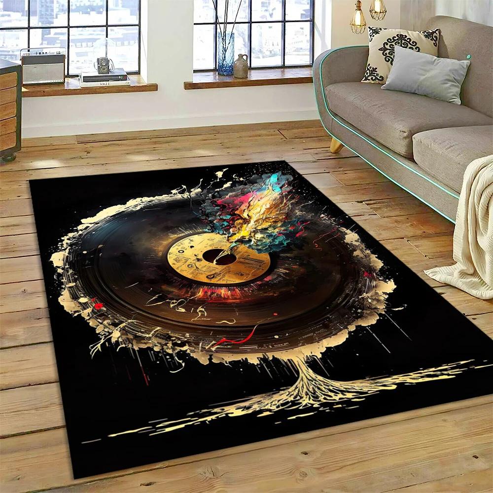 Nota musical colorida, partitura musical, desenho animado, tapete para casa, sala de estar, quarto, sofá, capacho, decoração, área infantil, tapete antiderrapante