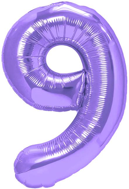 Purple Foil Balloon Number 9 100Cm