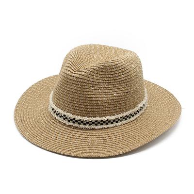 Summer Men'S And Women'S Straw Hats Outdoor Simple Casual Sunshade Sunscreen Hats Top Hat Flat Straw Hat