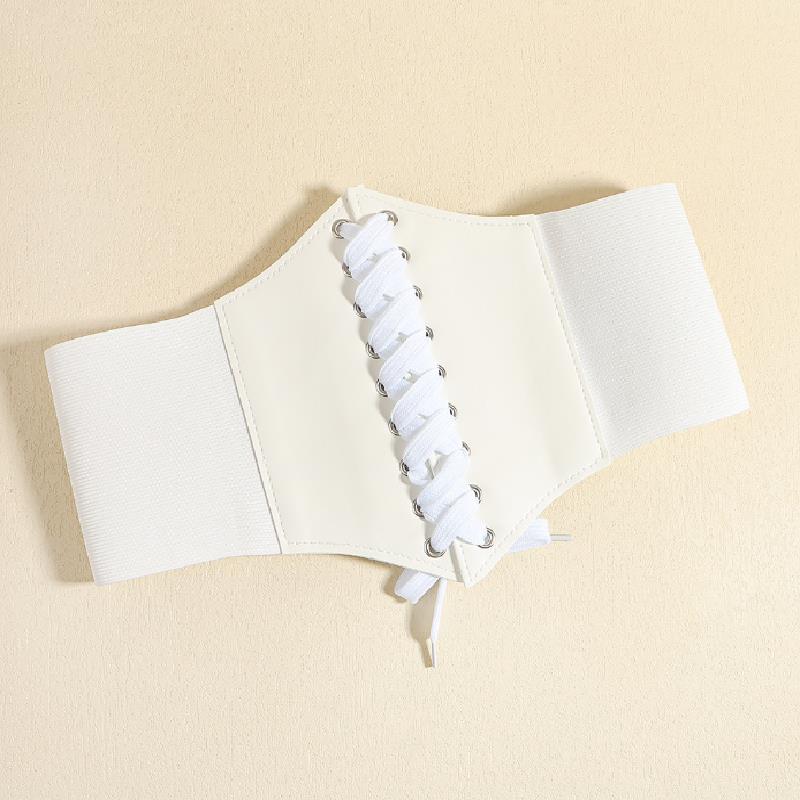 Corset Punk Black Wide Belt PU Leather Slimming Body Belts for Women Elastic High Waist Belt Female Dress Belt Body Shapewear
