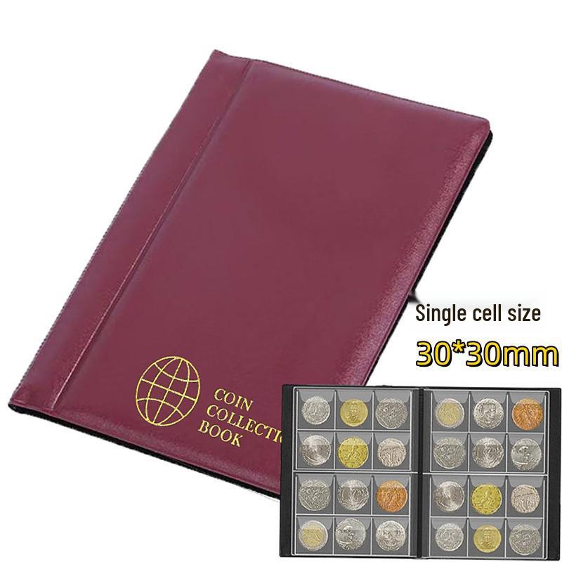 Album Mare cu 240 de Buzunare pentru Depozitarea Monedelor Antice - Liant pentru Colecționar de Monede Comemorative