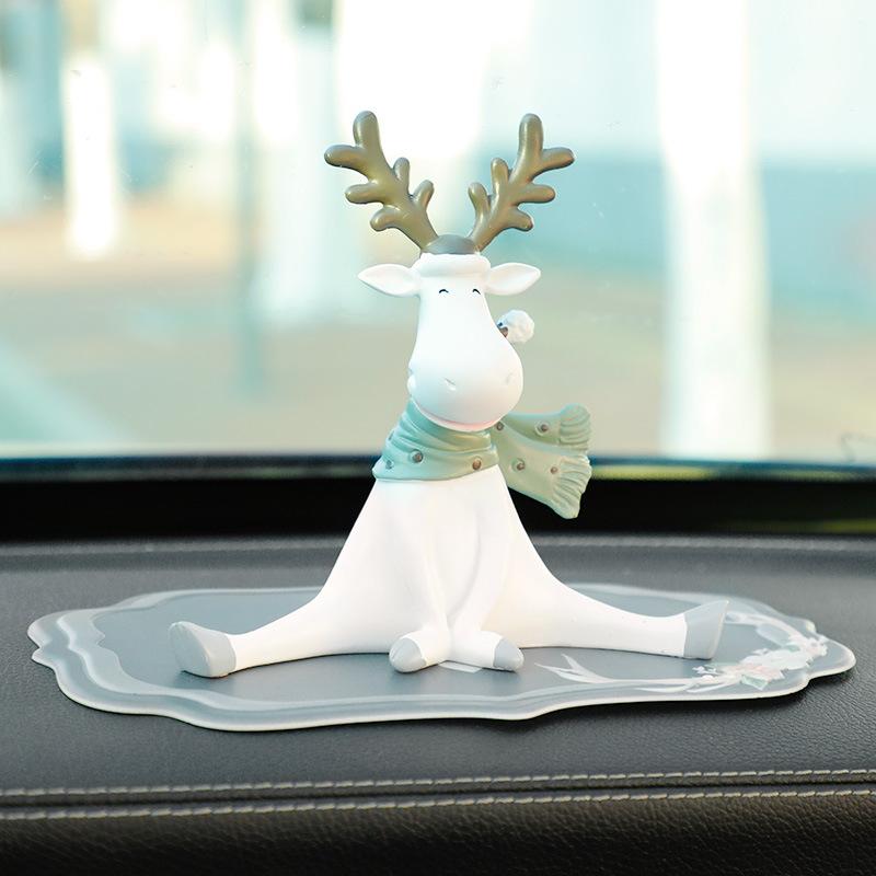 1 pc Rustic Resin Reindeer Figurine,Cute Splitting Cartoon Deer, FestiveTabletop Decor For Room And RetailDisplay, Perfect Holid