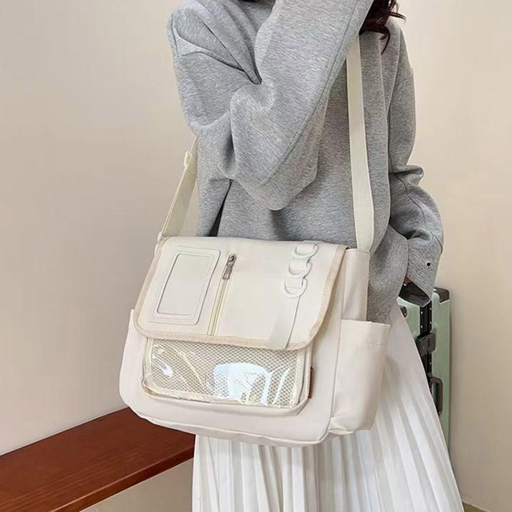 Japanese Harajuku Large Capacity Transparent Crossbody Bag Y2K Korean Style Girls School Bags DIY Badges Display Plate Itabag