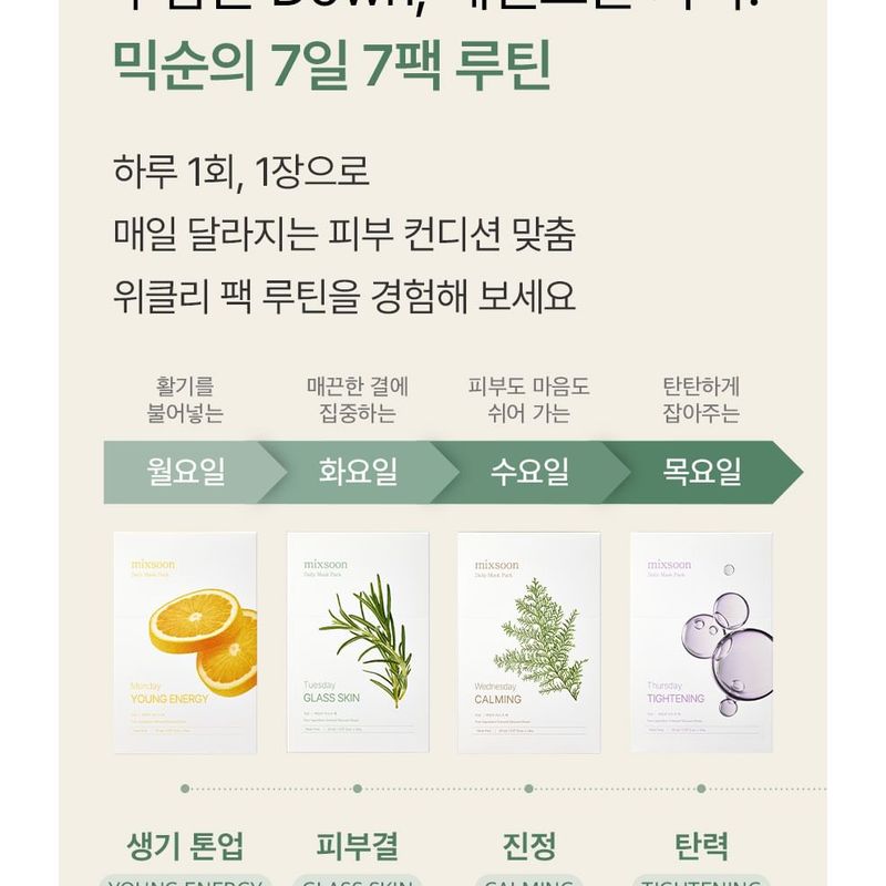 mixsoon - Daily Mask Pack 10 Sheets Set - 7 Types