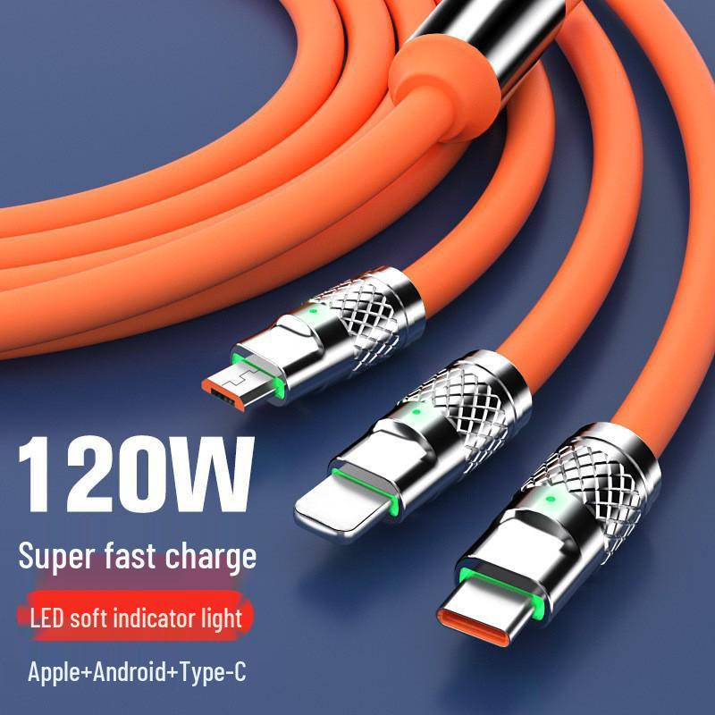 Double Magic 4-in-1 65W Superfast Bumblebee Mecha Data Cable with On-Demand Fast Charging.
