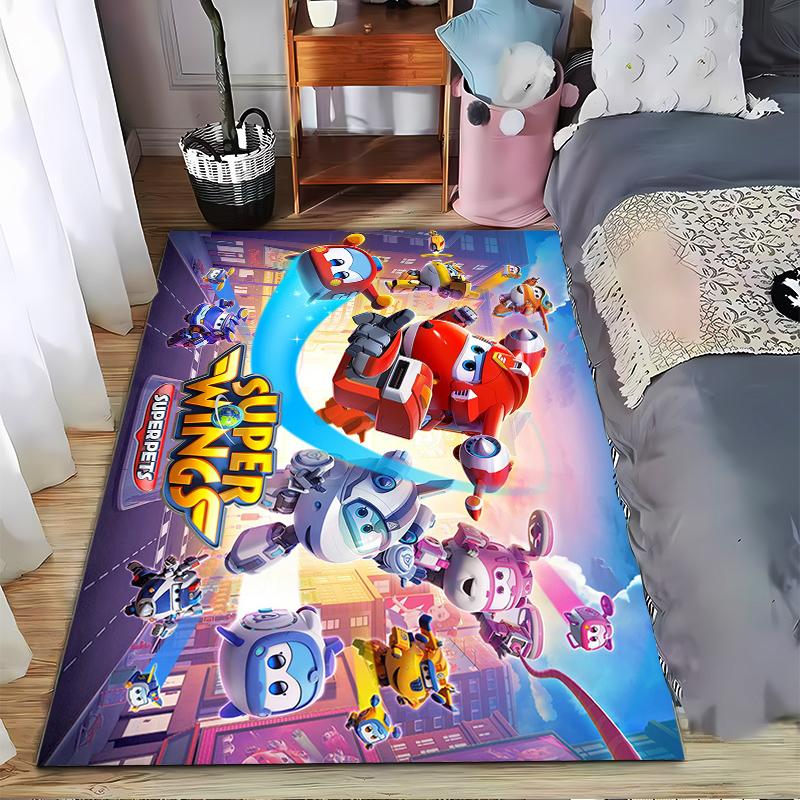 

Vibrant Super Wings Carpet for Kids Room, Colorful Design Suitable for use as an anti-slip game mat for living room and bedroom sofas 40x60cm( 15x23in )
