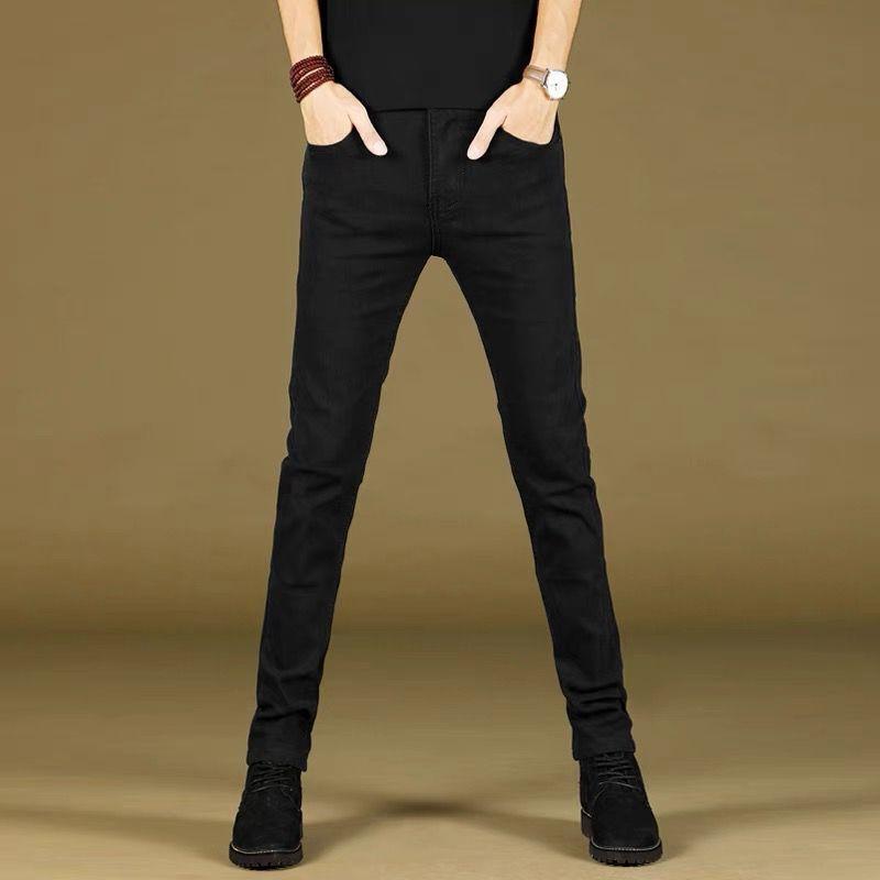 

WTEMPO мужские джинсы летние тонкие однотонные свободные эластичные узкие джинсы простые индивидуальные прямые брюки повседневные дышащие мужские брюки 36 чёрный