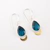 925 Sterling Silver Apatite Gemstone Jewelry Handmade Earrings 1.5" For Birthday EE-162-7