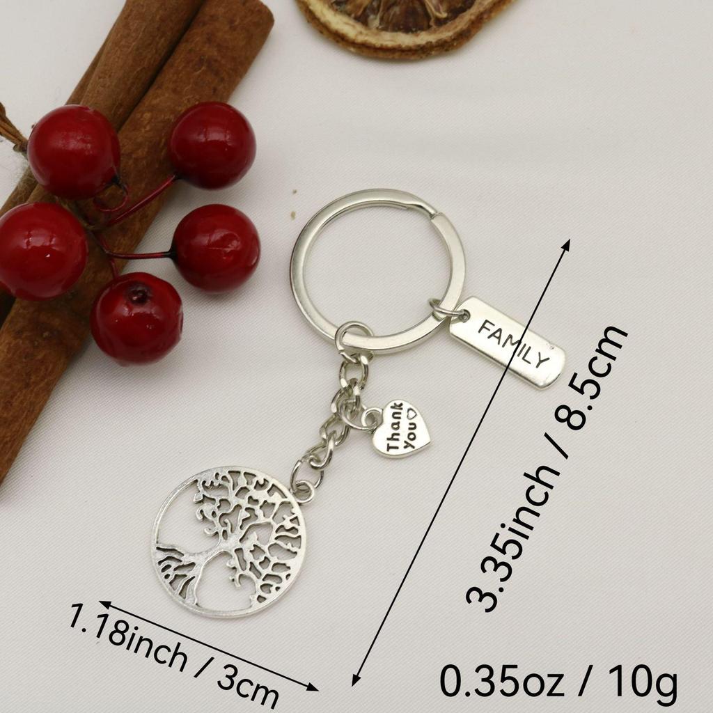 Vintage Tree of Life Alloy Pendant Keychain - Thanksgiving Holiday Gift & Decoration