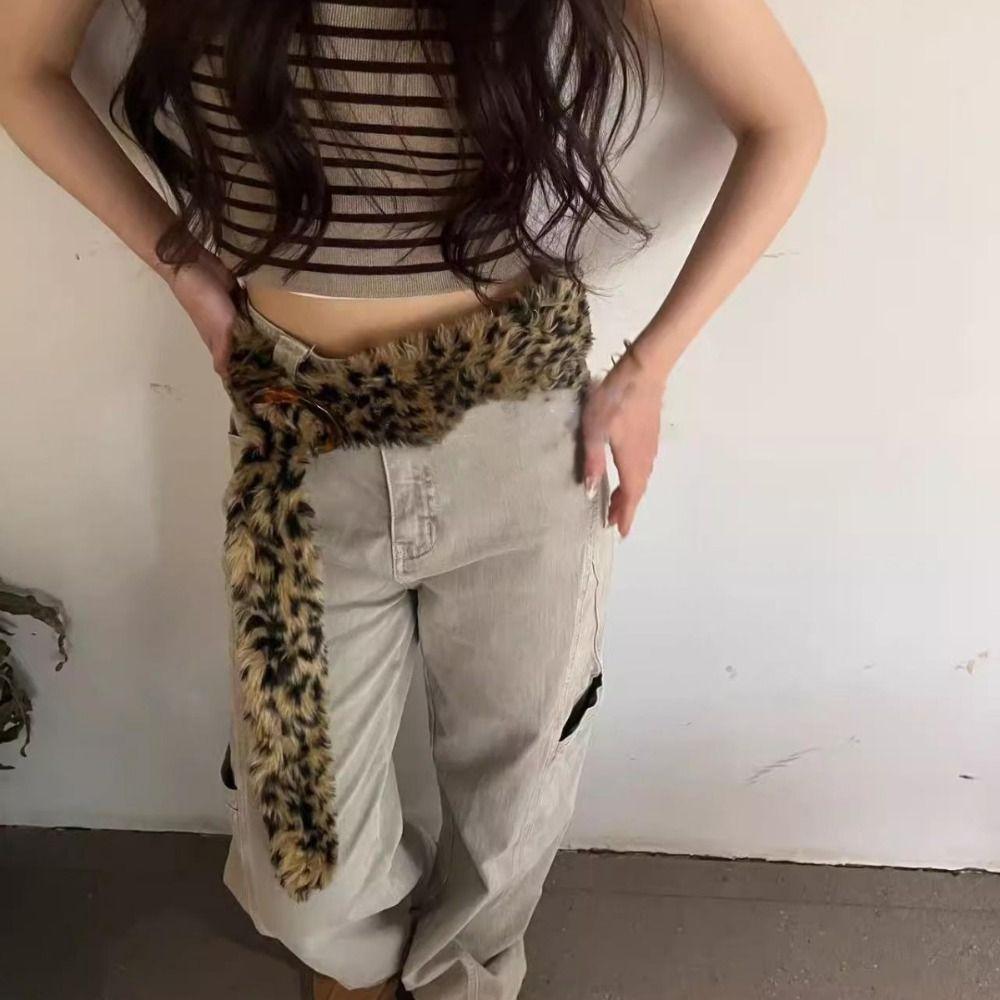 Resin Buckle Plush Tassels Waistband Furry Jazz Dance Costumes Accessory  Waist Accessories