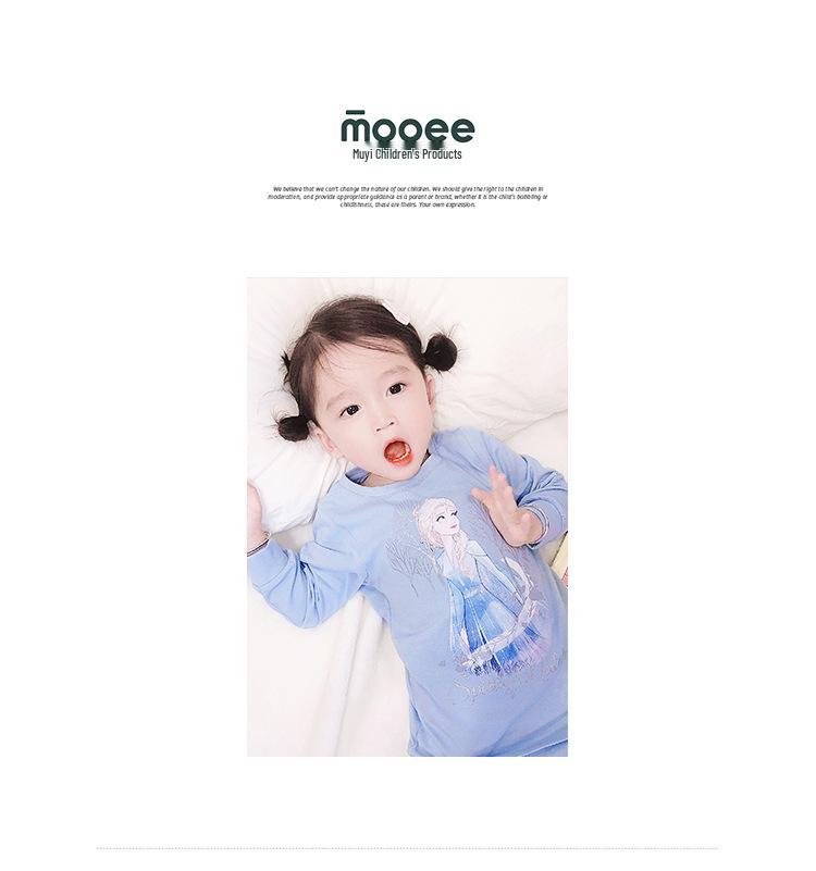 Elsa Fairy Cute Cotton Pajamas for Girls: Long Sleeve Air Conditioning Wear Set