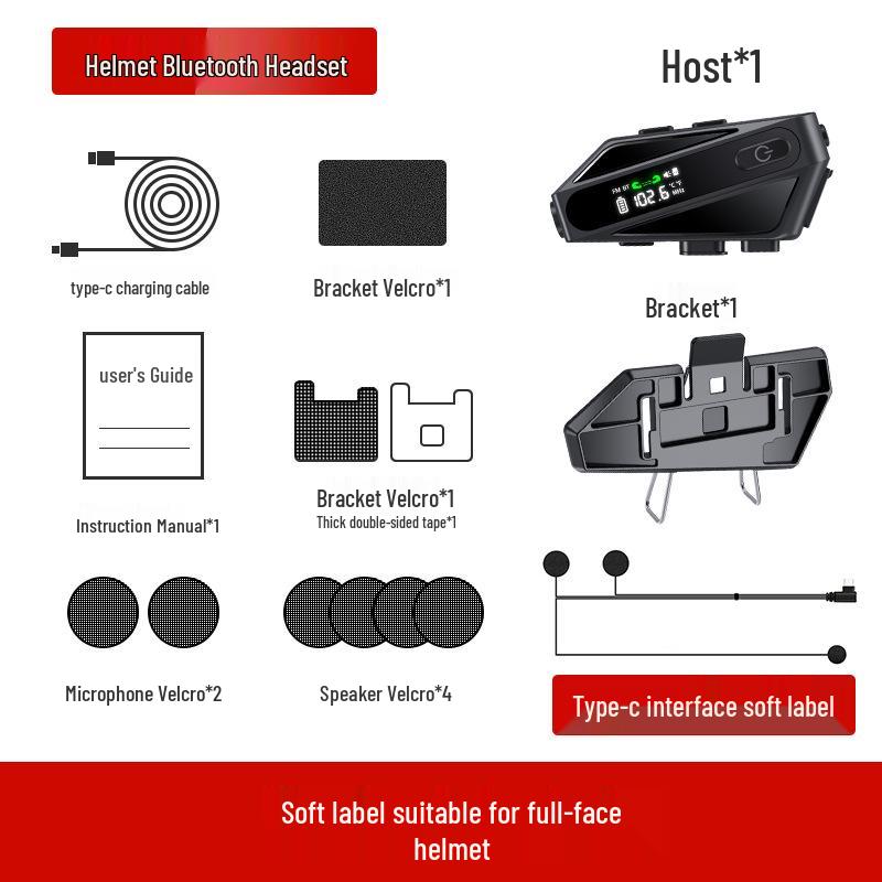 Multi-functional Motorcycle Helmet Bluetooth Intercom Earphones with Cross-border Certification
