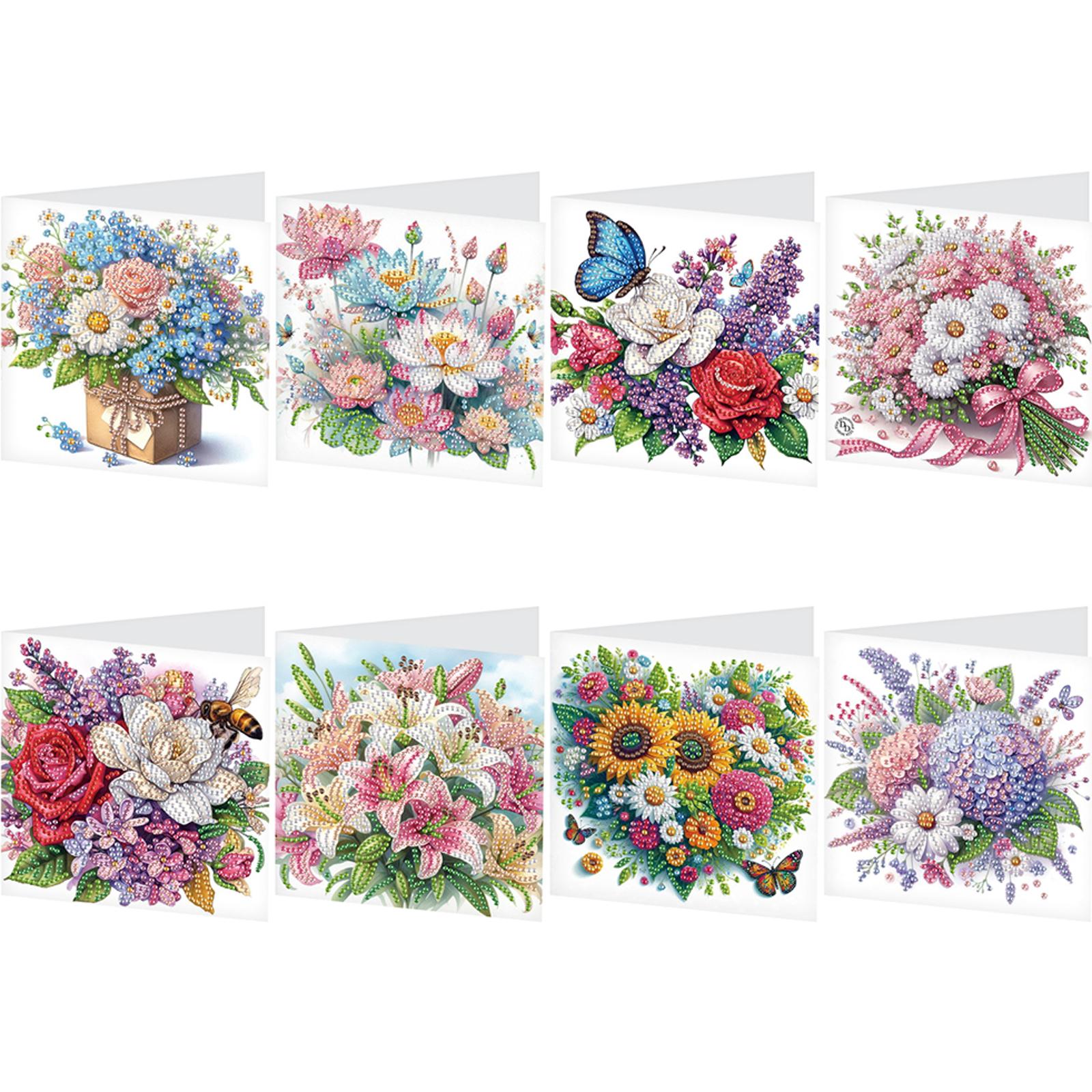 

8PCS DIY Diamond Painting Greeting Card Set Diamond Art Handmade Cards for Birthdays Thanksgiving & Special Occasion