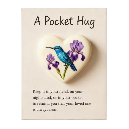 Pocket Hug Hummingbird Mini Pocket Hug Heart Cute Hummingbird Ornament with Encouragement Card Keepsake