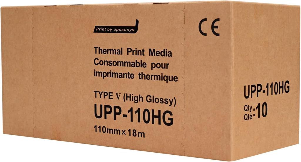 Thermal Print Media Video Imaging 1 Box Ultrasonic Paper UPP-110HG Paper, (10 Rolls) High-Gloss Film/Media