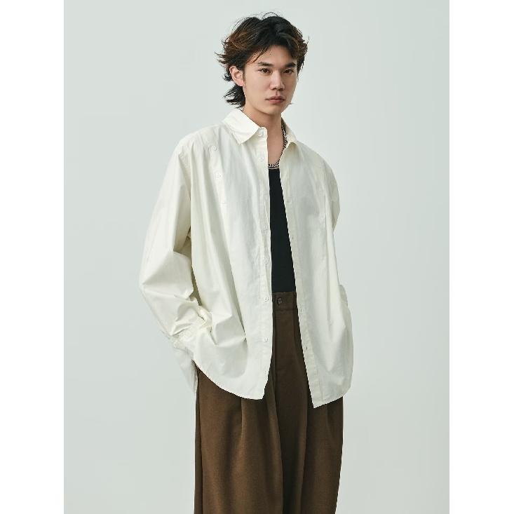 2024 Overalls Long Sleeve Shirt Japanese Hong Kong Style Ins Loose Shirt Boys Summer Trendy Versatile Casual Coat