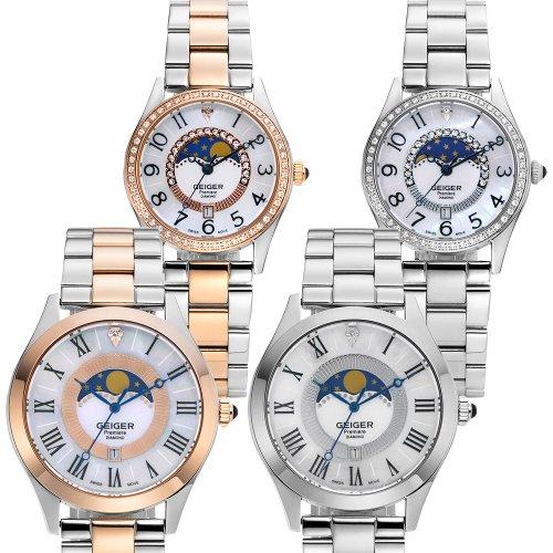 [GEIGER] GEIGER Unisex Diamond Moon Master Metal Watch GE1204 GE1204RG_M