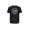 Under Armour Logo Print Round Neck Short Sleeve T-Shirt Men Tops Black 1366471-001