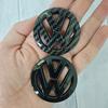 Hot Volkswagen Carbon Fiber Logo Steering Wheel Decal Sticker Golf 7 Rline Logo Accessory Black 3D Sticker Car Badge Logo