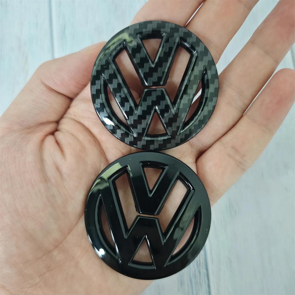 Hot Volkswagen Carbon Fiber Logo Steering Wheel Decal Sticker Golf 7 Rline Logo Accessory Black 3D Sticker Car Badge Logo