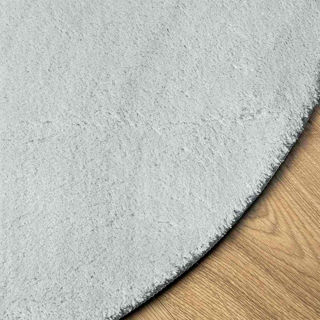 Area Rug HUARTE Grey 140 X 200 Cm Polyester