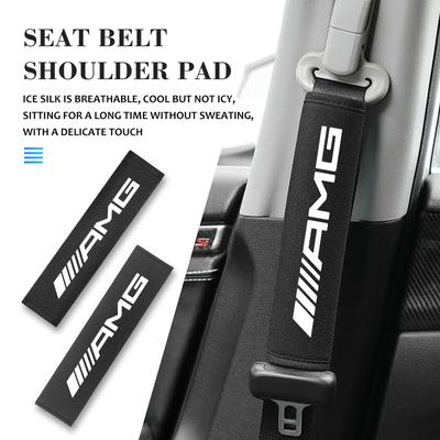 For AMG Car Seat Belt Shoulder Cushion Pad Protection Decoration Accessories Mercedes Benz CITAN VITO SPRINTER CLS SLK W202 W203