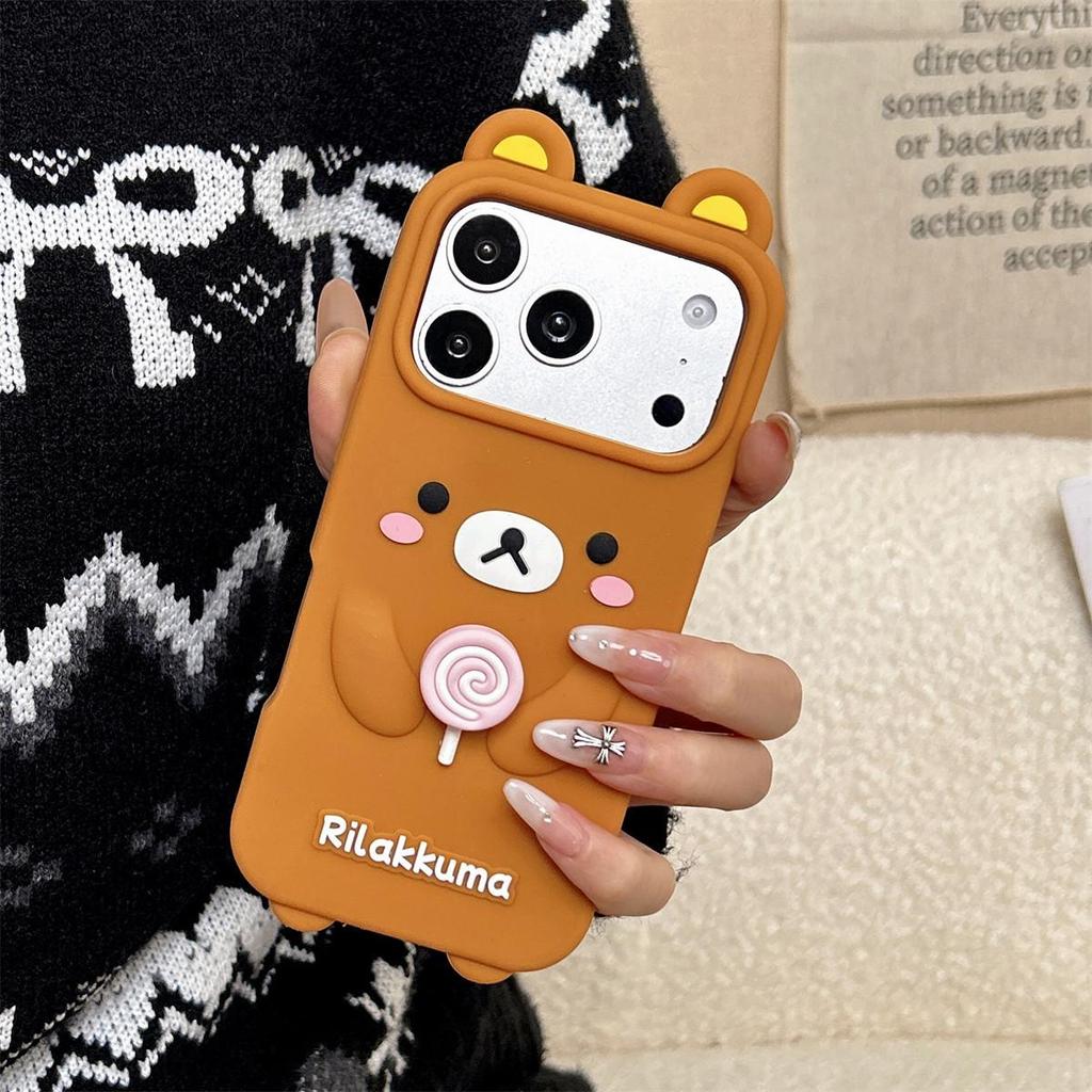 Rilakkuma Cartoon Swirl Lollipop iPhone 14/13 PRO/MAX Case